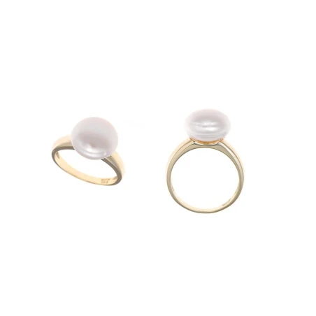 Anillo Salvatore Helenica Plata Baño Oro y Perla 164S0016
