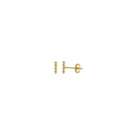 Pendientes Salvatore Barra y Bolitas Plata Baño Oro 213A0390