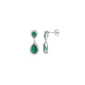 Pendientes Salvatore Legacy Plata Baño Rodio y Circonitas Verdes Pera 136A0674
