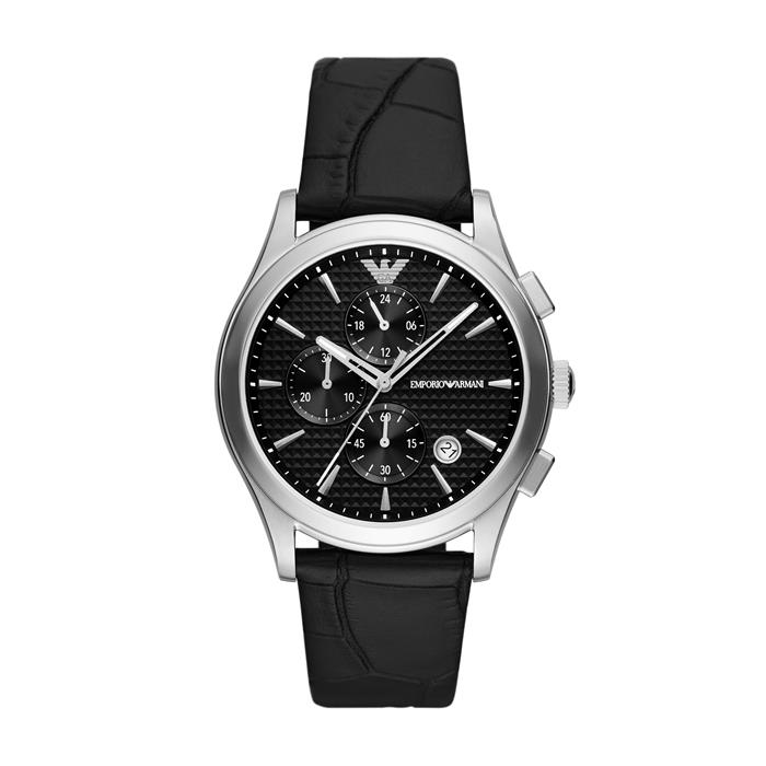 Reloj Emporio Armani Paolo Negro y Plateado Cronógrafo Hombre AR11530