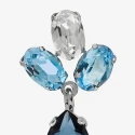 Pendientes Victoria Cruz Flor Plata Baño Oro y Cristales Azules A4690-18HT