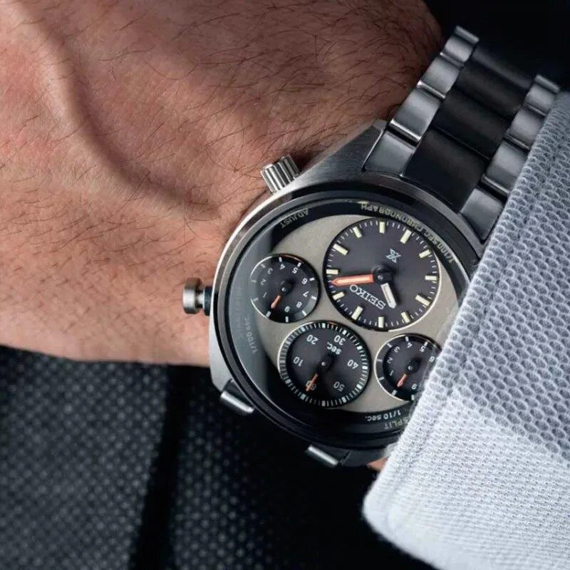 Reloj Seiko Prospex Speedtimer Solar Plateado, negro y gris Cronógrafo Hombre SFJ005P1