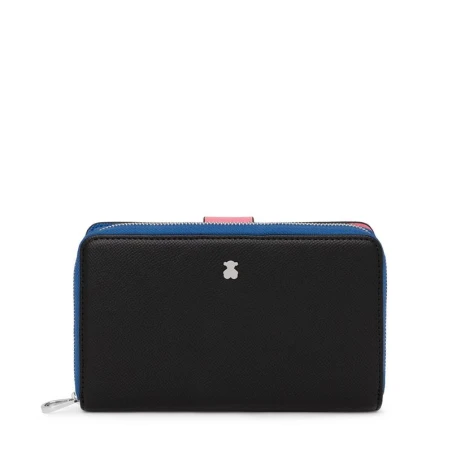 Billetera TOUS New Dubai negro y Azul Mediana 195930007