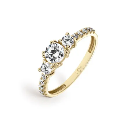 Anillo Litta Fiore Oro Amarillo y Circonitas Brillantes LRN-201-018