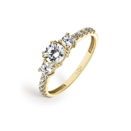 Anillo Litta Fiore Oro Amarillo y Circonitas Brillantes LRN-201-018