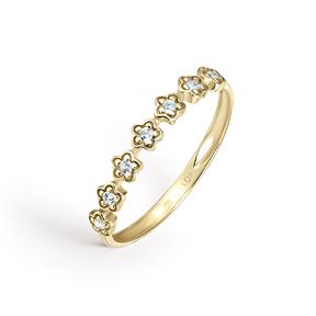Anillo Litta Fiore Flores Oro Amarillo 18Kt y Circonitas LRN-201-028
