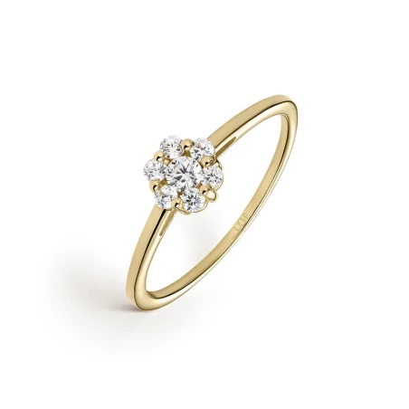 Anillo Litta Fiore Flor Oro Amarillo y Circonitas LRN-201-815