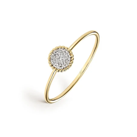 Anillo Litta Fiore Círculo Bolitas Oro Amarillo y Circonitas LRN-201-816