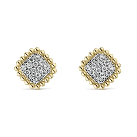 Pendientes Litta Fiore Cuadrado Oro Amarillo y Circonitas LEA-201-818-UU