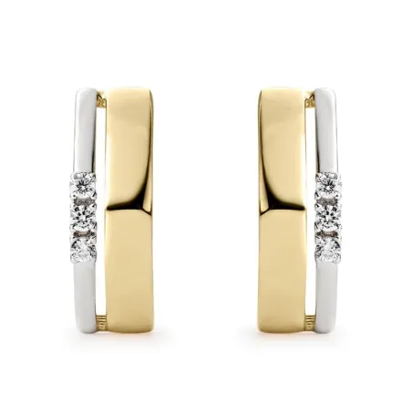 Pendientes Litta Fiore Oro Bicolor y Circonitas LEA-401-012-UU