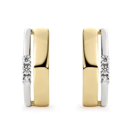 Pendientes Litta Fiore Oro Bicolor y Circonitas LEA-401-012-UU