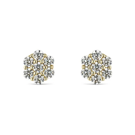 Pendientes Litta Fiore Flor Oro Amarillo y Circonitas LEA-201-008-UU