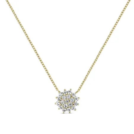 Gargantilla Litta Fiore Rosetón Oro Amarillo 18Kt y Circonitas LNL-201-814-UU