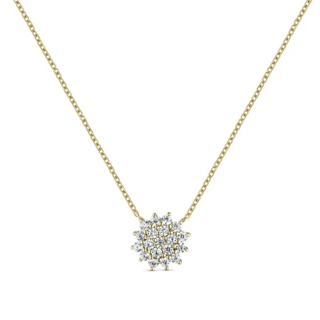 Gargantilla Litta Fiore Rosetón Oro Amarillo 18Kt y Circonitas LNL-201-814-UU