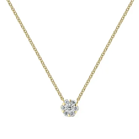 Gargantilla Litta Fiore Flor Oro Amarillo 18Kt y Circonitas LNL-201-815-UU