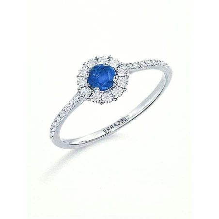 Anillo Le Carré Glory Days Oro Blanco 18Kt, Diamantes y Zafiro GA135ZA