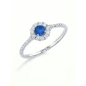 Anillo Le Carré Glory Days Oro Blanco 18Kt, Diamantes y Zafiro GA135ZA