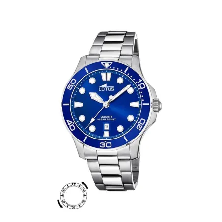 Reloj Lotus Excellent Hombre Plateado y Azul Analógico 18759/1