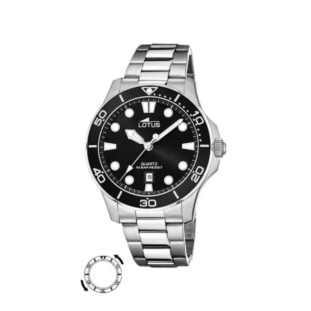 Reloj Lotus Excellent Hombre Plateado y Negro Analógico 18759/3
