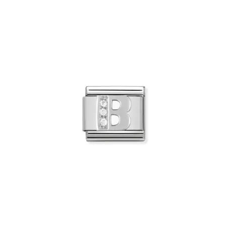 Composable Classic ALFABETO acero, Cubic zirc,  y plata 925 (02_B)