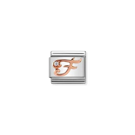 Composable Classic LETRAS en acero, circones y oro 9K F