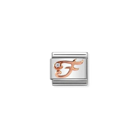 Composable Classic LETRAS en acero, circones y oro 9K F