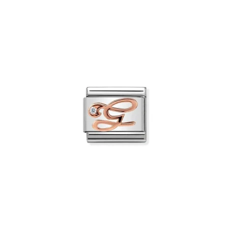 Composable Classic LETTERE acciaio, zirconi e oro 375 (07_G)