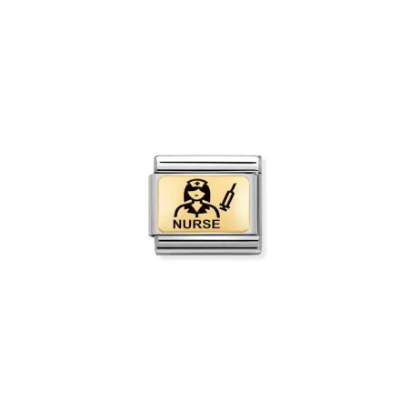 Composable Classic PLACAS (IC) en acero y oro 750 Enfermera
