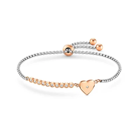 Pulsera MILLELUCI en acero y circonitas (ROSEGOLD RICA) Corazon