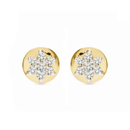 Pendientes Luxenter Laylay Círculo Oro Amarillo y Estrella Diamantes AUE07DVK00
