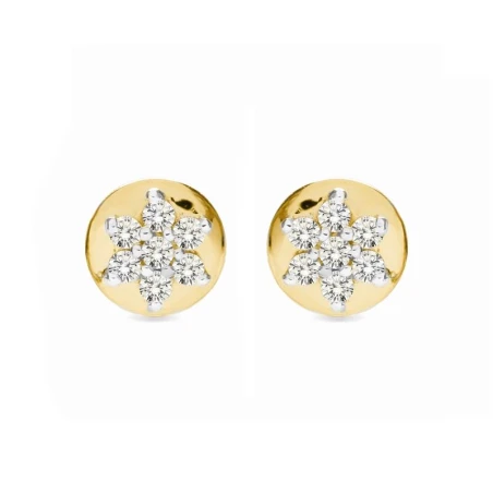 Pendientes Luxenter Laylay Círculo Oro Amarillo y Estrella Diamantes AUE07DVK00