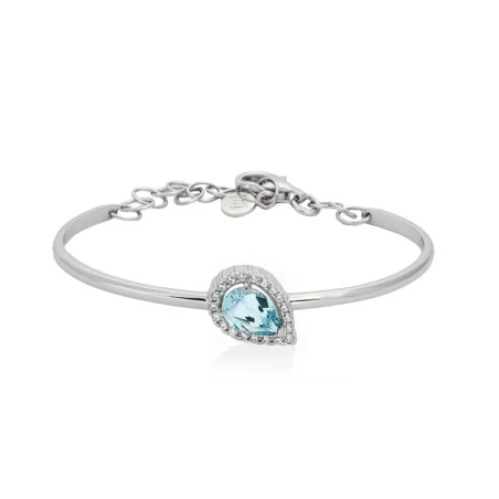 Pulsera Marina García AguaMarina Plata Baño Rodio, Circonitas y AguaMarina 90110UA