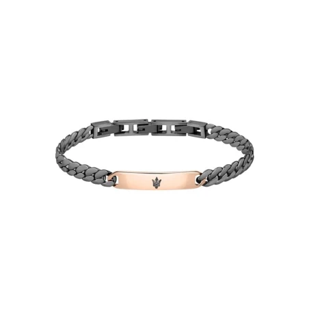 Pulsera Maserati Hombre Acero Inoxidable gris y rosado JM222AVD03