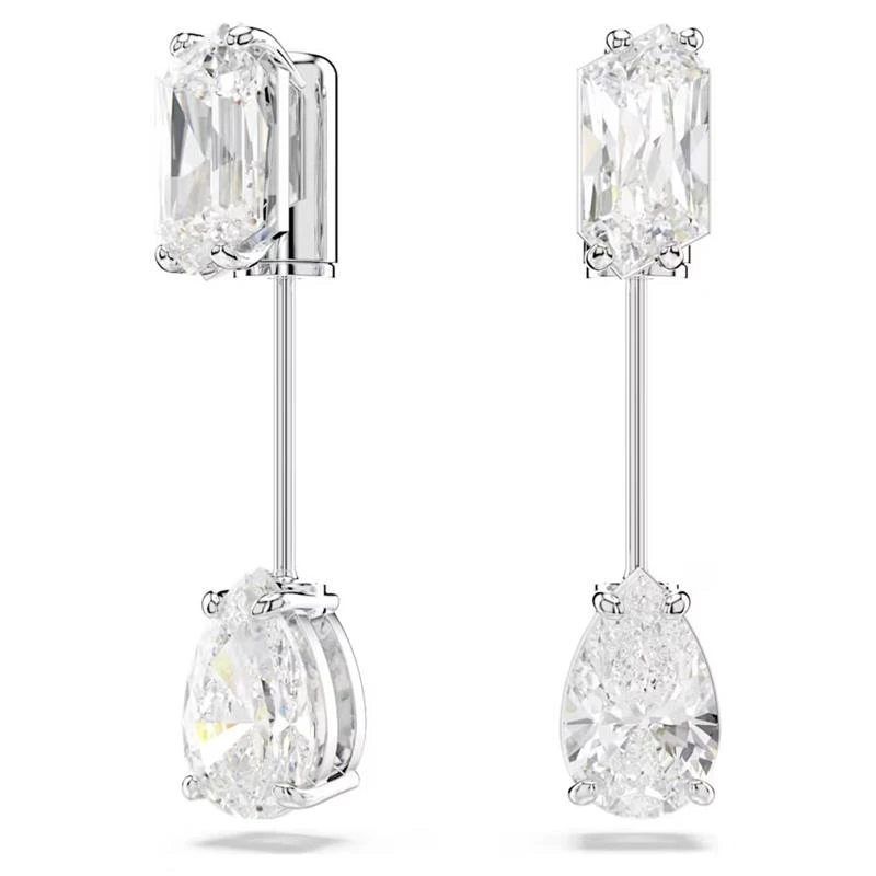 Pendientes Swarovski Mesmera Barra Baño Rodio y Cristales Blancos 5661682