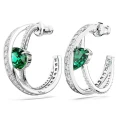 Pendientes Swarovski Hyperbola Doble Aro Baño Rodio y Circonitas blancas y verde 5665334