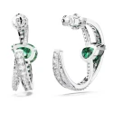 Pendientes Swarovski Hyperbola Doble Aro Baño Rodio y Circonitas blancas y verde 5665334