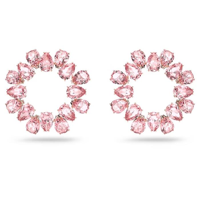 Pendientes Swarovski Millenia Círculo Baño Rosado y Cristales Rosa 5614932