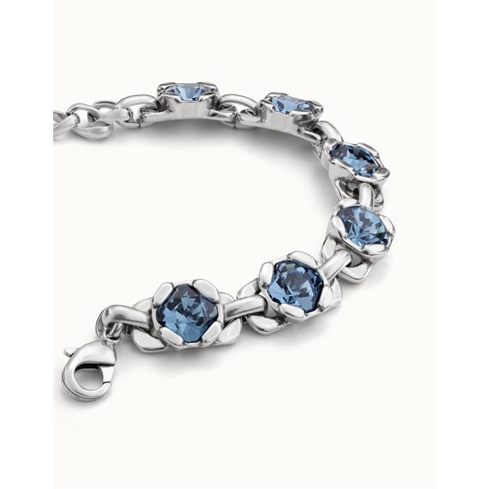 Pulsera UNOde50 Non Stop Baño Plata y Cristales Azules PUL2372AZUMTL0M
