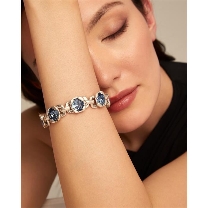 Pulsera UNOde50 Non Stop Baño Plata y Cristales Azules PUL2372AZUMTL0M
