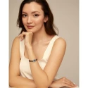Pulsera UNOde50 Eyeful Cuero Negro, Baño Plata y Cristal Azul PUL2373MARMTL0M