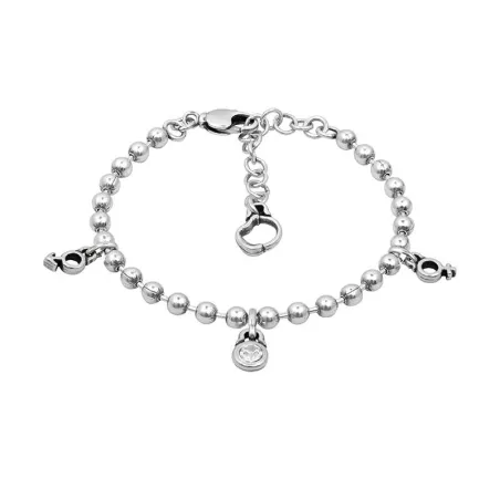Pulsera Ciclón Couple Baño Plata y Cristales blancos 223116