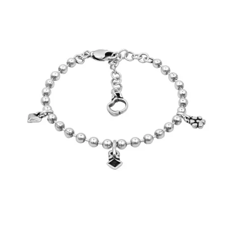 Pulsera Ciclón Pet Baño Plata y Cristal Lila 223113