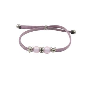 Pulsera Ciclón Sister Goma elástica Rosa y Baño Plata 232100-29