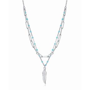 Gargantilla Viceroy Fashion Kiss Mujer Acero Inoxidable, Esmalte Azul y Pluma 75308C01000