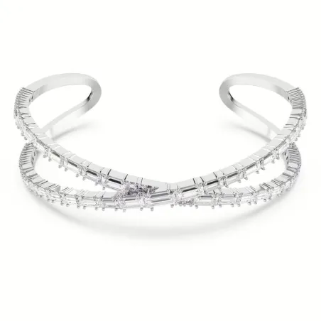 Pulsera Swarovski Hyperbola Baño Rodio y Cristales Blancos 5677625