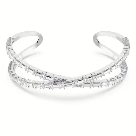 Pulsera Swarovski Hyperbola Baño Rodio y Cristales Blancos 5677625