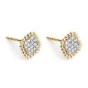 Pendientes Litta Fiore Cuadrado Oro Amarillo y Circonitas LEA-201-818-UU