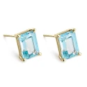 Pendientes Litta Fiore Rectángulo Oro Amarillo y Topacios Azules LEA-215-805-UU