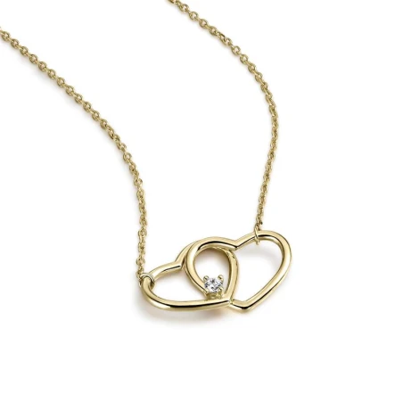 Gargantilla Litta Fiore Corazones Entrelazados Oro amarillo y Circonita LNL-201-822-UU