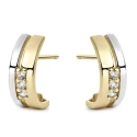 Pendientes Litta Fiore Oro Bicolor y 3 Circonitas LEA-401-013-UU